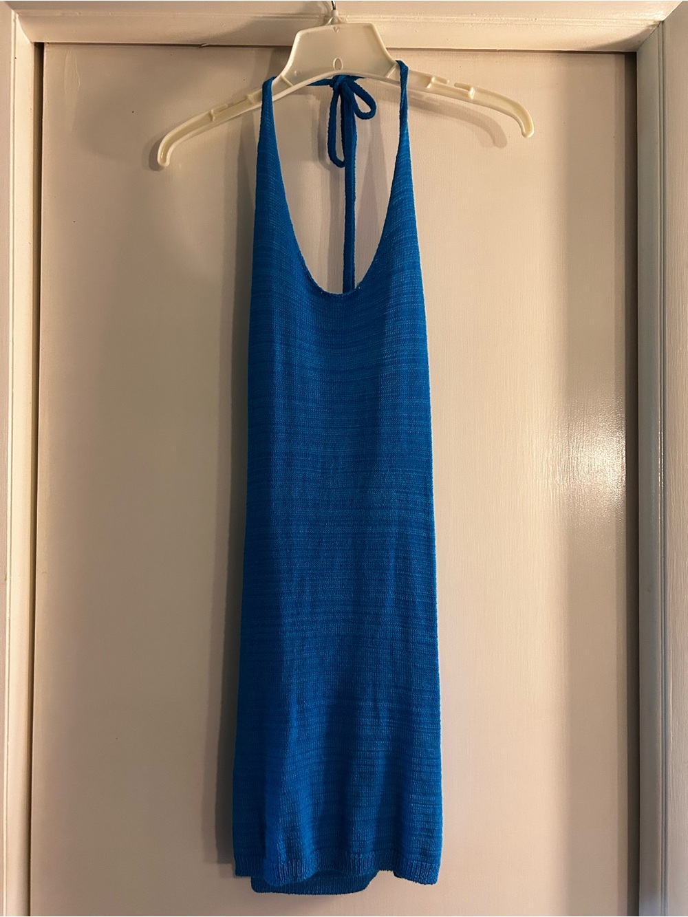 SHEIN Royal Blue Halter Knit Mini Dress